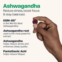 Nutriburst 300mg Ashwagandha + Vitamin B5 & Iodine - Herbal Adaptogen Reduce Tiredness & Fatigue, Supports Mental Performance - Vegan, Sugar Free Supplement - 60 Gummies - 1 Month Supply