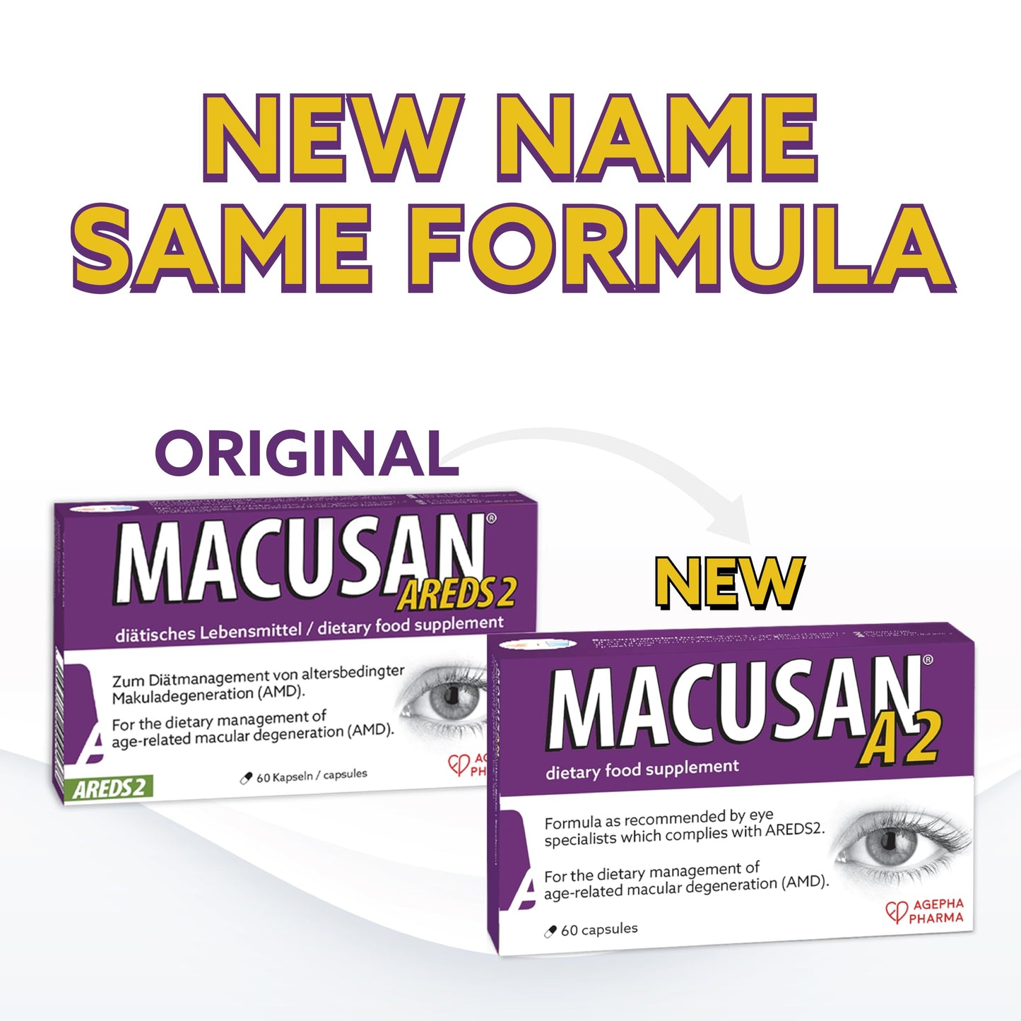 Macusan A2 Capsules - Eye Health Dietary Food Supplement with Lutein, Zeaxanthin, and Vitamins - Managing Age-Related Macular Degeneration (AMD) & Supports Normal Vision - 30 Days Pack