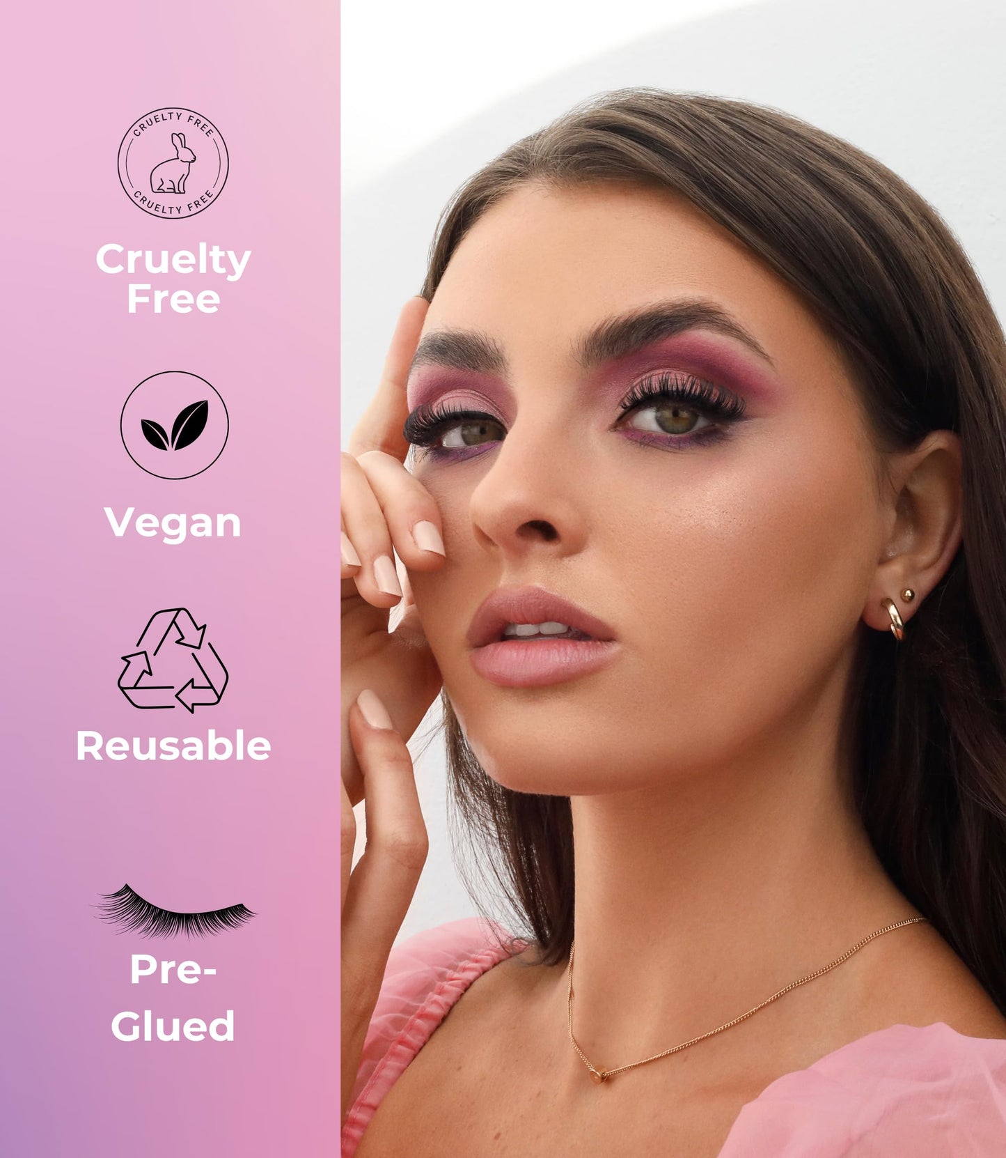 Lola's Lashes Press-On Lashes | Soft Wisp Starter Kit | Pre-Glued Wispy Lashes | Easy Application | Stick & Clamp Tools Included | 24 Hour Wear & Waterproof | 10-14mm