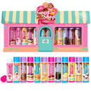 Beauty4Britain Kids Lip Balm Set Sweet Shop - 12 Different Dessert Flavours, Beeswax & Coconut Oil, Colourless, for Girls and Boys