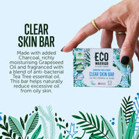 Little Soap Company Eco Warrior Charcoal Clear Skin Soap Bar | Vegan, Cruelty-Free, eco friendly, Natural | Moisturising Charcoal, Grapeseed, and Anti-Bacterial Tea Tree Essential Oils | No SLS or Parabens | 100g