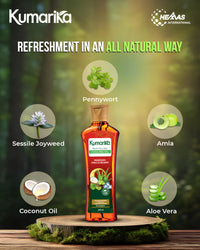 Kumarika Revitalize Cooling Oil 200ml: Noursishes, relaxes and cools with 100% Natural extracts, message and remove the stress with cooling relaxation