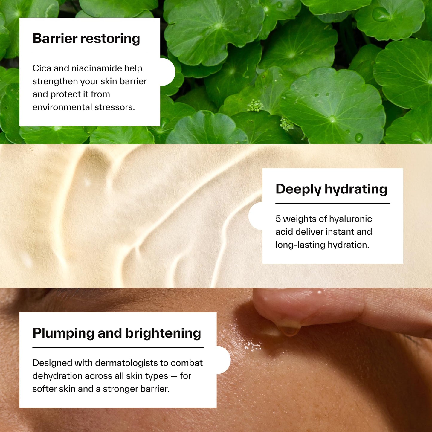 Dermatica Daily Hydration 5HA+Cica Serum – Lightweight Face Serum with 5 Types of Hyaluronic Acid, Cica & Niacinamide for Deep Hydration, Barrier Support & Plumper-Looking Skin