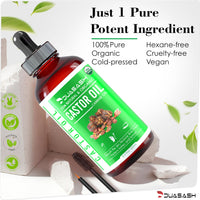 DUASASH Duasash Organic Castor Oil for Eyelashes and Eyebrows 250ml Cold Pressed Castor Oil for Hair Growth Undiluted Hexane Free 100% Natural and Pure Castor Oil for Skin with Brushes For Hair, Beard, Nails