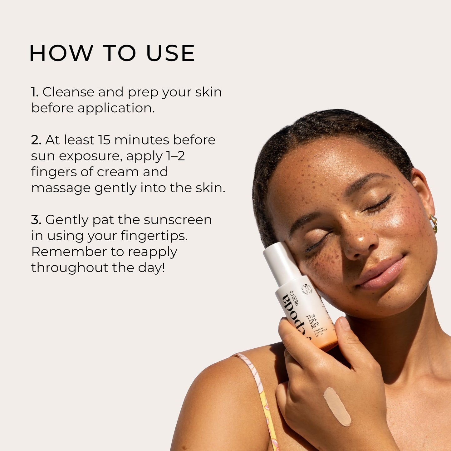 Yepoda Tinted Sunscreen - The SPF BFF, Day Cream with Sun Protection Factor (SPF 30), Mineral Zinc Sunscreen with Moisturizing Aloe Vera and Hyaluronic Acid (50 ml)
