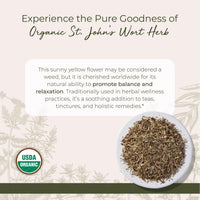 Starwest Botanicals Organic Dried St. John's Wort - Loose Leaf Herb for Tea, Made from St. John's Wort Flower, Supports Relaxation, Cut & Sifted, Certified Kosher, Non-GMO - 1 lb Bag