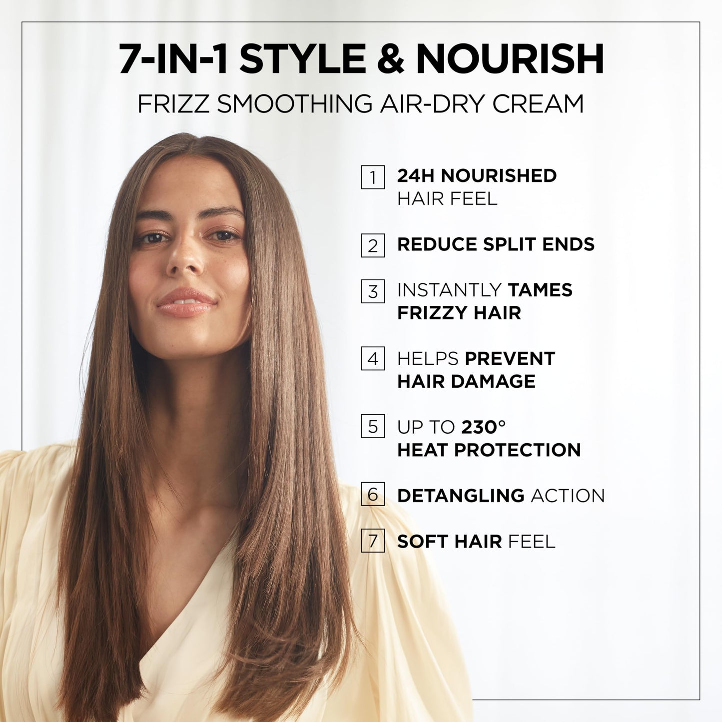 WELLA Wella Deluxe Frizz Smoothing Air-Dry Cream | Anti-Frizz | Heat Protection | Reduces Split Ends | With Olive Oil Derivate | Coarse or Damaged Hair | Soft Hold | 7-in-1 Style & Nourish, 150ml