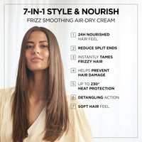 WELLA Wella Deluxe Frizz Smoothing Air-Dry Cream | Anti-Frizz | Heat Protection | Reduces Split Ends | With Olive Oil Derivate | Coarse or Damaged Hair | Soft Hold | 7-in-1 Style & Nourish, 150ml