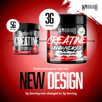 Warrior Flavoured Creatine Monohydrate Powder 300g (90 Servings) – Creatine Powder Drink, Creatine for Performance, Strength & Recovery (Not Creatine Gummies or Tablets) – Savage Strawberry