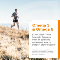 Equazen EQUAZEN Triple Strength Capsules | Omega 3 & 6 Supplement | Blend of DHA, EPA & GLA | Supports Brain Function | Suitable from 5 Years Old to Adults | 60 One-a-Day Capsules