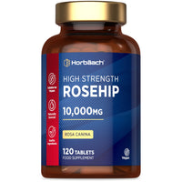 Horbäach Rosehip Tablets 10,000mg | 120 Count | High Strength 20:1 Naturally Sourced Rosa Canina Extract | Suitable for Vegans | By Horbaach