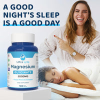 Ultra Lyte Magnesium Glycinate with Trace Minerals – High Absorption Magnesium Supplements for Sleep Aid, Stress Relief & Muscle Support – Vegan & Gluten-Free – 2000mg Magnesium – 180 Count