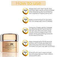 GLO24K UNLEASH THE POWER OF GOLD GLO24K Facial Peeling Gel with 24k Gold, Anti-Aging Formula with Vitamins C and E