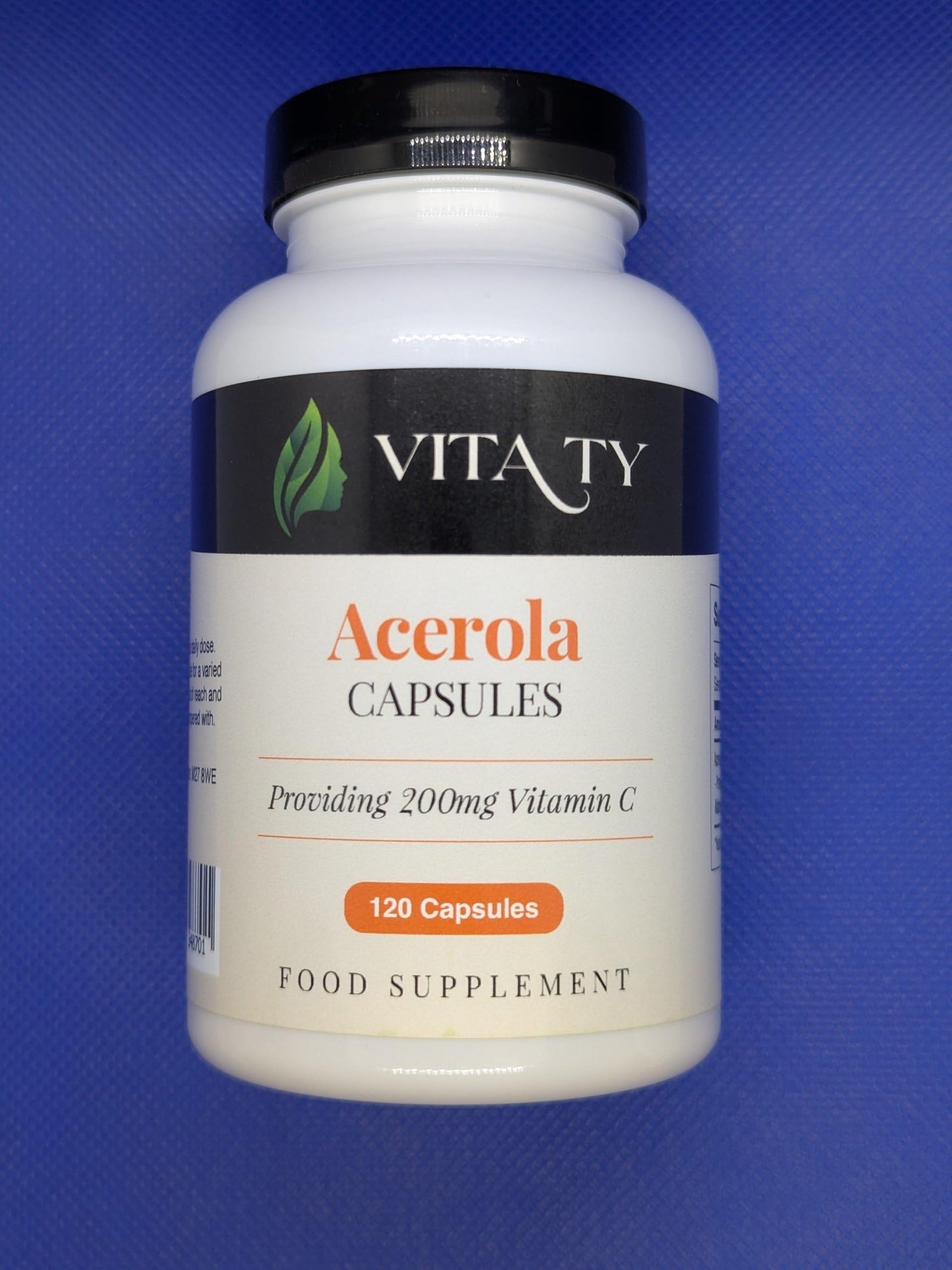 Acerola Cherry Extract 120 Vegan Capsules - Natural 200mg Vitamin C from Wholefood Source