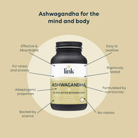 Ashwagandha Root Extract | 32.5mg Active Withanolides | Each dose is Made from Over 13.5 Grams Ashwagandha Root | High Strength | Vegan | 60 Capsules | Link Nutrition