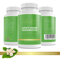 Lily Green Supplements Lily Green | Lions Mane Mushroom Supplement 4800mg per Serving | 90 Vegan Capsules | Mental Clarity & Focus | Immune Support | No Artificial Fillers | Made in UK