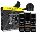 FIXXIE, fixxie Hair Fibres with Applicator + Comb, 82.5g Natural Keratin Hair Thickening Fibers for Thinning Hair, Hair Thickener For Women & Men, 27.5g X 3 Bottles (Pack of 3, Black)