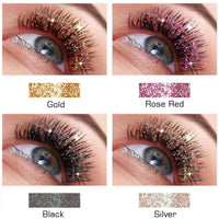 HERBENJOY Waterproof Mascara Gold Lash Mascara Glitter,Lashes Top Coat Shiny Mascara Sparkling Diamond Eyelash For Sensitive Eyes,Zero Clumps Longlasting Smudgeproof Eye Make-Up Girls Gift (Gold)