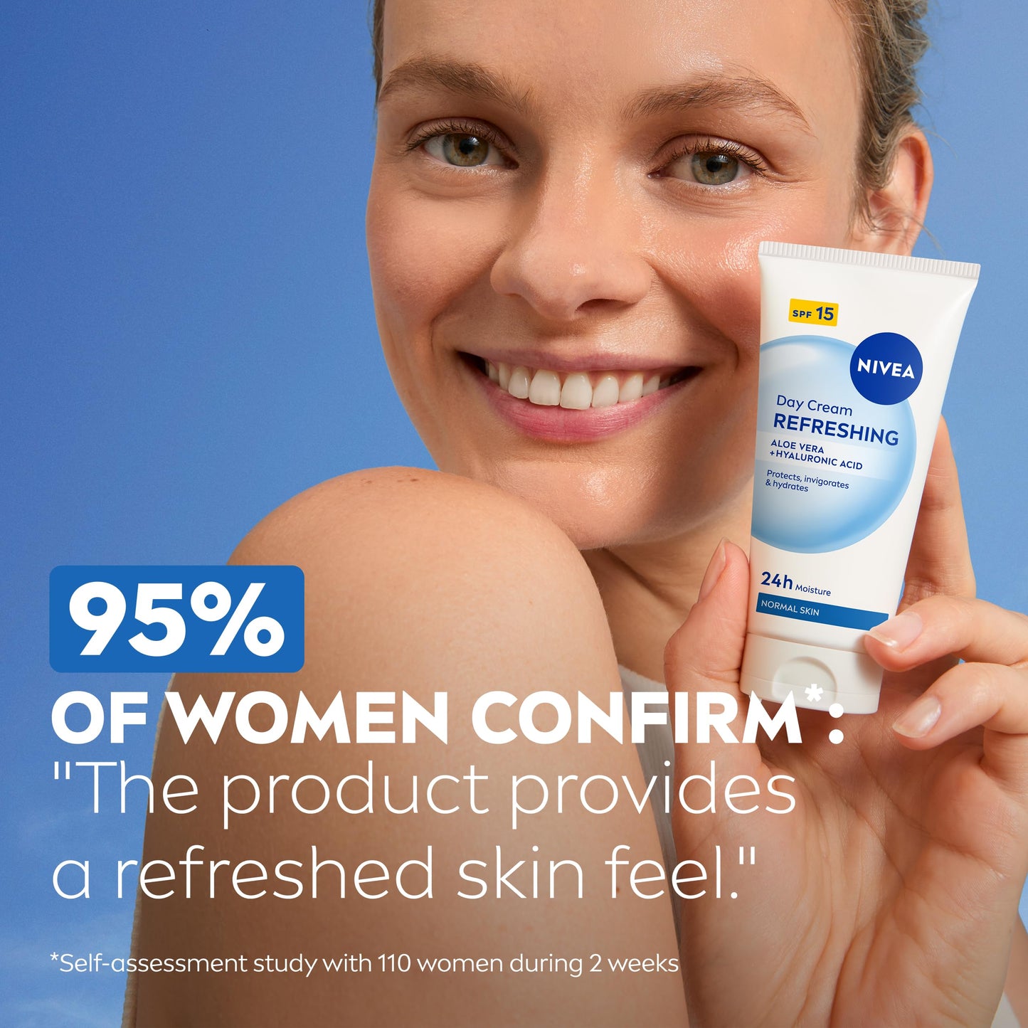 NIVEA Refreshing Day Face Cream SPF 15 (50ml), Hydrating Face Moisturiser with Aloe Vera and Hyaluronic Acid, Moisturiser with SPF for Normal Skin