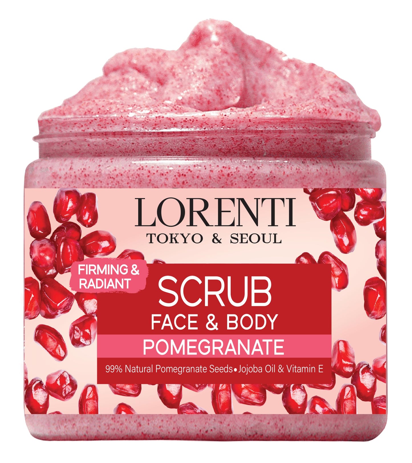 Lorenti Pomagranate Scrub 500 ML Face & Body | Firming & Radiant Supports Collagen Production Anti Aging and Wrinkle