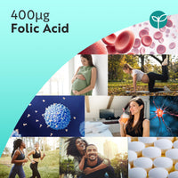 Nutravita Folic Acid Tablets 400 mcg - 400 Vegan Vitamin B9 Tablets - 13 Month Supply - Pregnancy Care - Normal Function of Immune System & Maternal Tissue Growth During Pregnancy