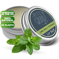 The Ilex Wood - Vegan Lemon Balm and Peppermint Lip Balm - All natural, coldsore prevention, palm oil free, cruelty free, plastic free, moisturising lip balm, handcrafted in the UK - 10ml