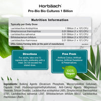 Probiotics for Gut Health | Bio Cultures Complex with Acidophilus & Bifidobacterium, Lactobacillus | 60 Vegan Capsules | by Horbaach