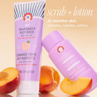 First Aid Beauty - KP Smoothing + Brightening Body Lotion with 10% AHA, Exfoliate & Moisturize with Lactic Acid, Urea & Colloidal Oatmeal, Helps Reduce Keratosis Pilaris Bumps, Peach Scent, 189.9 g