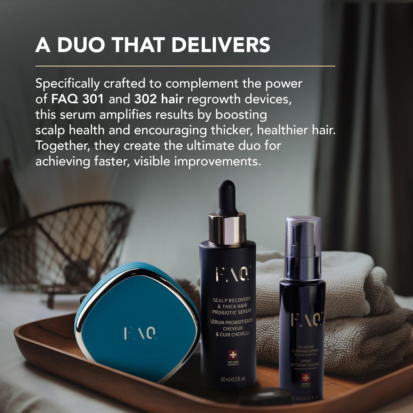 FAQ Scalp Recovery & Thick Hair Probiotic Serum with Red Clover Extract and Centella Asiatica - Repair Treatment - Thickening Serum for Growth