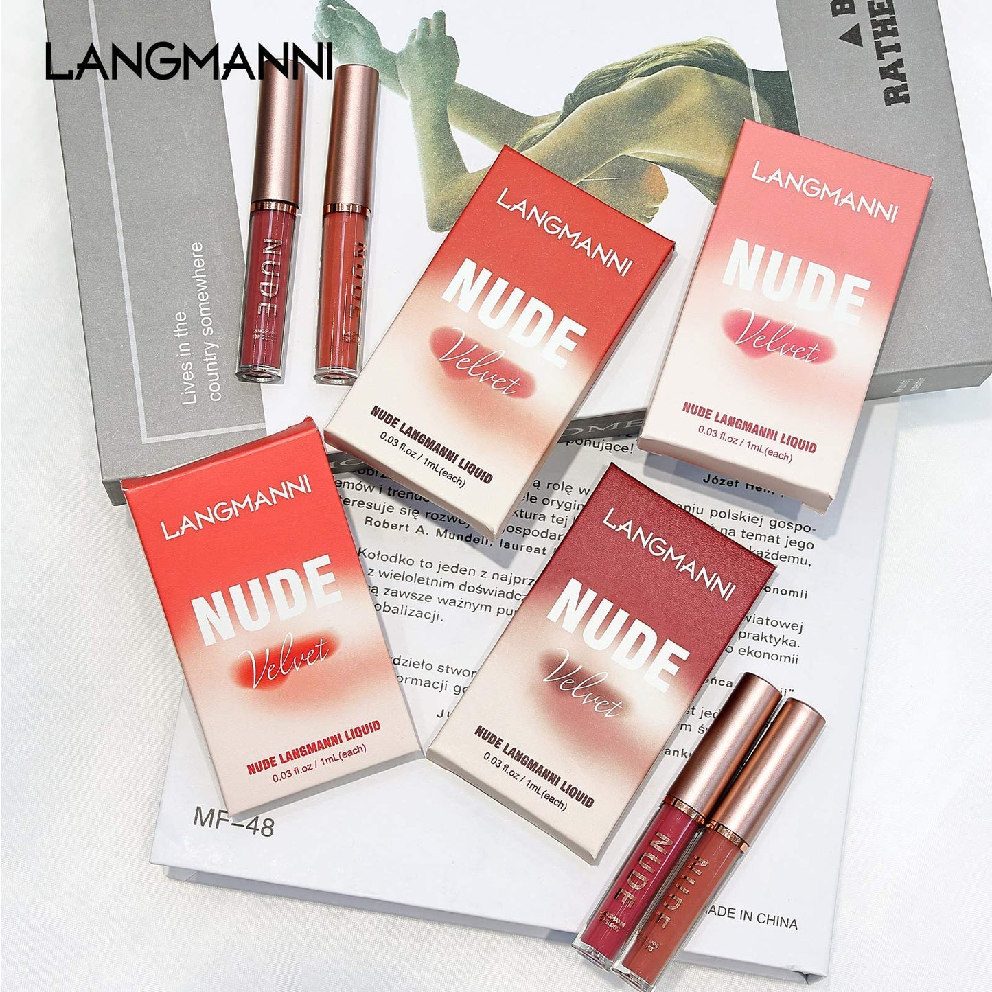 LANGMANNI Matte Liquid Lipstick Makeup Set Velvety Long Lasting Waterproof High Pigmented Velvet Lipgloss Kit Beauty Cosmetics Makeup Gift Set (16PCS)