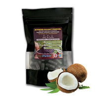 FoodPURA Coconut Activated Charcoal Capsules 1500mg x 60 100% Natural Vegan Digestive Supplement Reduces Bloating & Flatulence After Eating