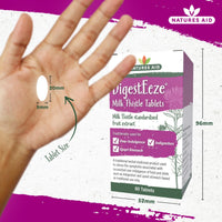 Natures Aid DigestEeze Milk Thistle 60 Tablets – Supports Liver & Digestive Health – High Strength Silymarin – Vegan, Non-GMO, Gluten-Free – Traditional Herbal Remedy for Indigestion Relief
