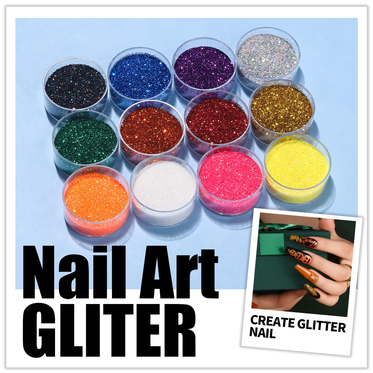 Teenitor Nail Art Kit with Nail Glitter, Nail Art Brushes & Nail Sticker for Gel Nails Art, Nail Gems Nail Accessories Tool for Teenage Girls, Nail Art Pens Nail Dotting Tool for Beginners