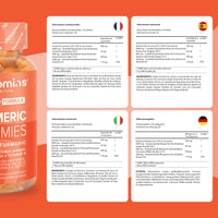 Turmeric Gummies – 4000mg High Strength Turmeric and Ginger Gummies with Curcumin, Black Pepper & Vitamin D – Tumeric Supplements Joint Support –Immunity, Muscle & Bone – Novomins