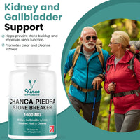 Vinco Supplements Vinco Chanca Piedra Capsules - Stone Breaker -1600mg – 120 Capsules - Peruvian Source - Kidney Stone Crusher Gallbladder Support - Dissolve, Flush & Cleanse - Made in The UK