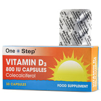 One Step | Vitamin D 800IU | Colecalciferol Capsules | Vitamin D Supplements for Women & Men (120 Capsules)