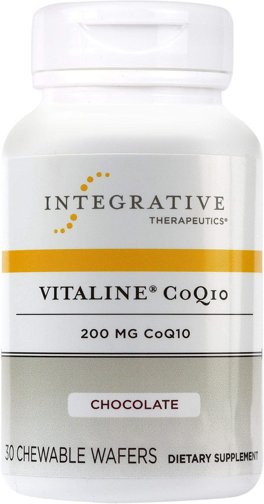 Integrative Therapeutics - Vitaline CoQ10 (200mg) - Supports Heart & Brain Health* - Chocolate Flavored - 30 Chewable Wafers