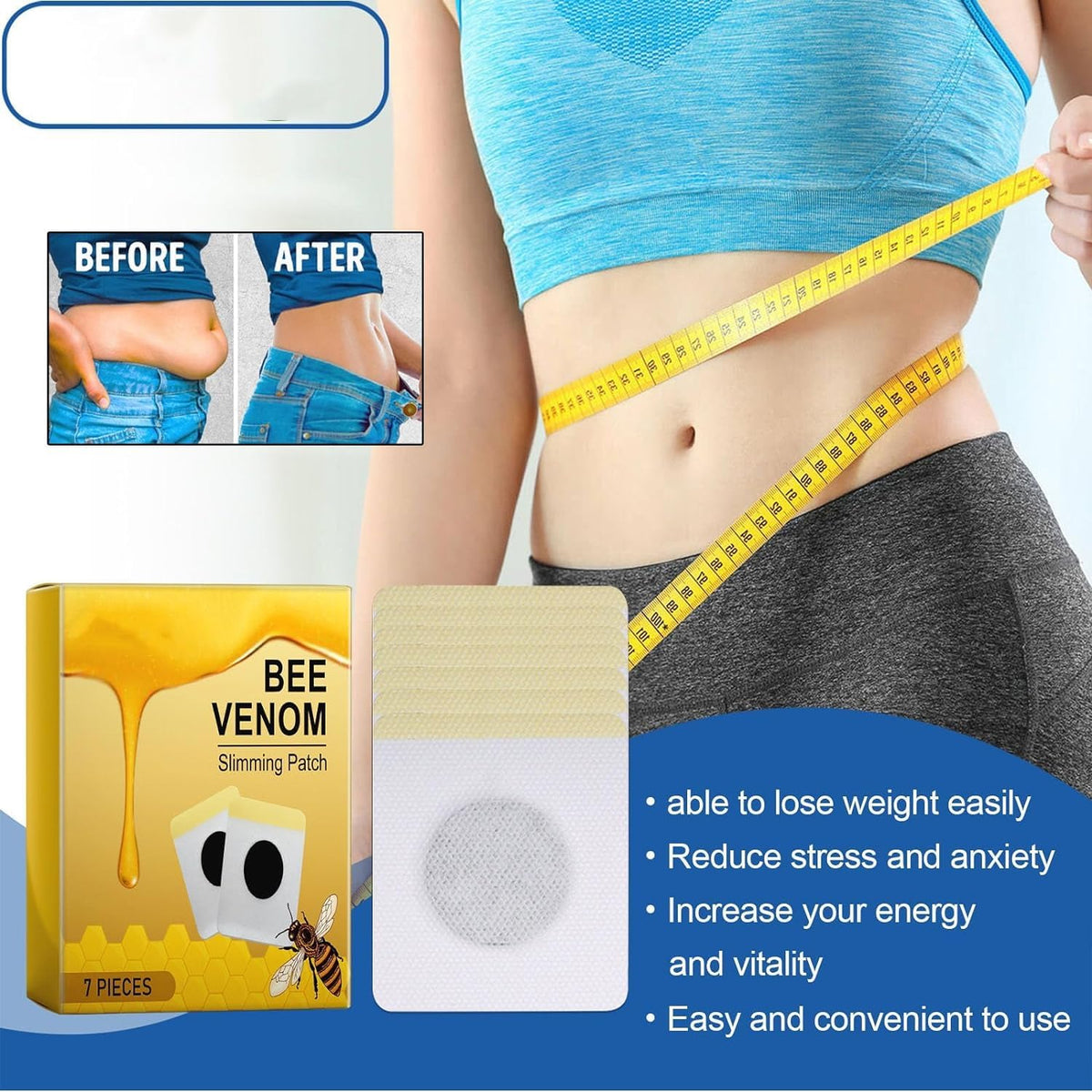 Generic Bee Venom Patches, Bee Venom Detoxification Patch, Cvreoz Bee Venom Lymphatic Drainage Patches, Bee Venom Lymphatic Drainage Patch（1box）