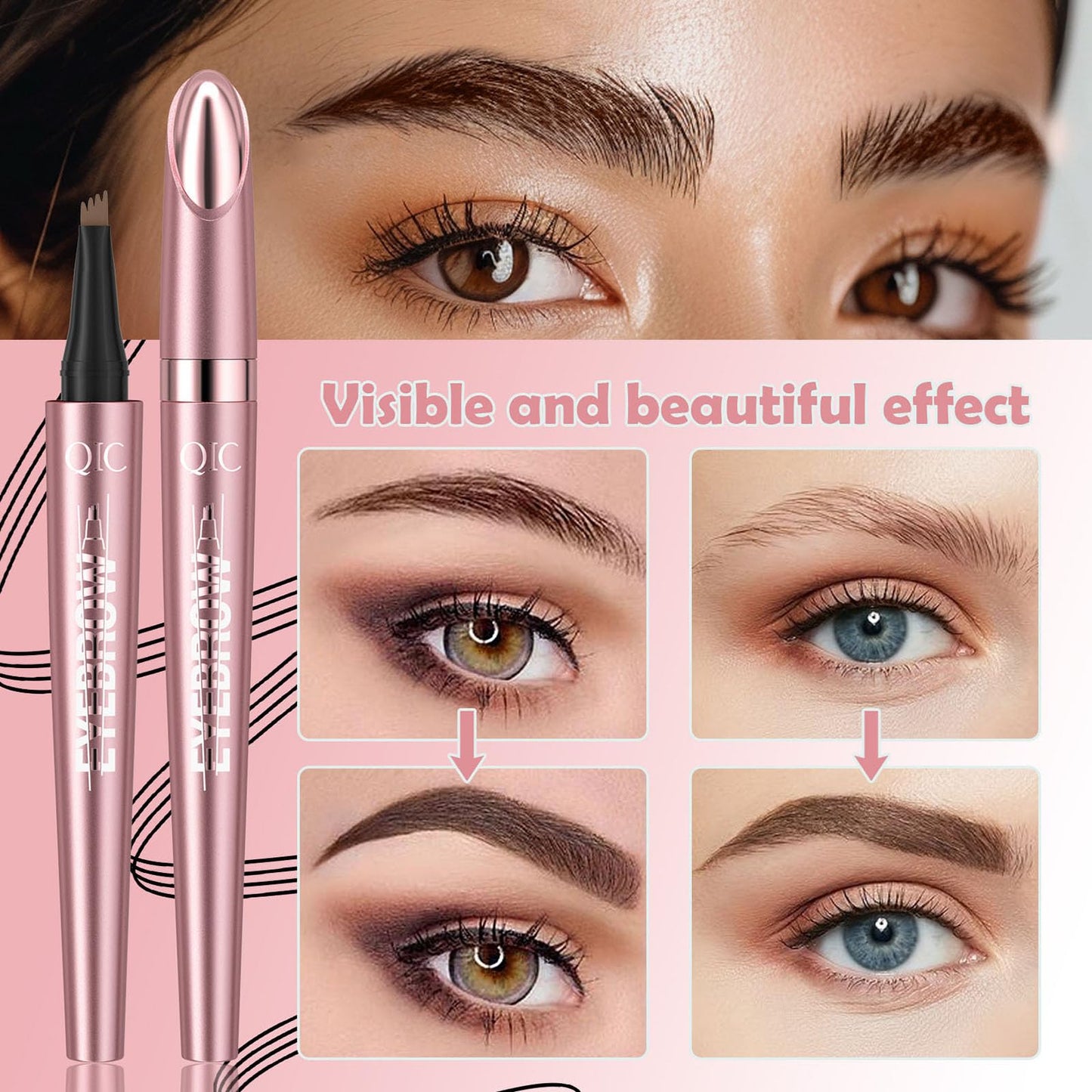 Anifer (01 Light brown) microblading eyebrow pencil,eyebrow pencil hair drawing,eyebrow pencil with fork tip,eyebrow pencil microblading effect,waterproof eyebrow pencil