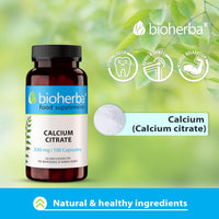 Calcium Capsules - 330 mg Calcium Citrate - 300 Capsules - High-Potency Supplement for Strong Bones and Teeth by BIOHERBA