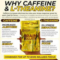 Caffeine Bullet 80mg Caffeine & 160mg L-Theanine Focus Enhancing Energy Chews – Neuroscience Backed Nootropic Stack, Mental Acuity & Cognitive Support | Caramel Frappe Flavor Brain Bullet, 1 Pack