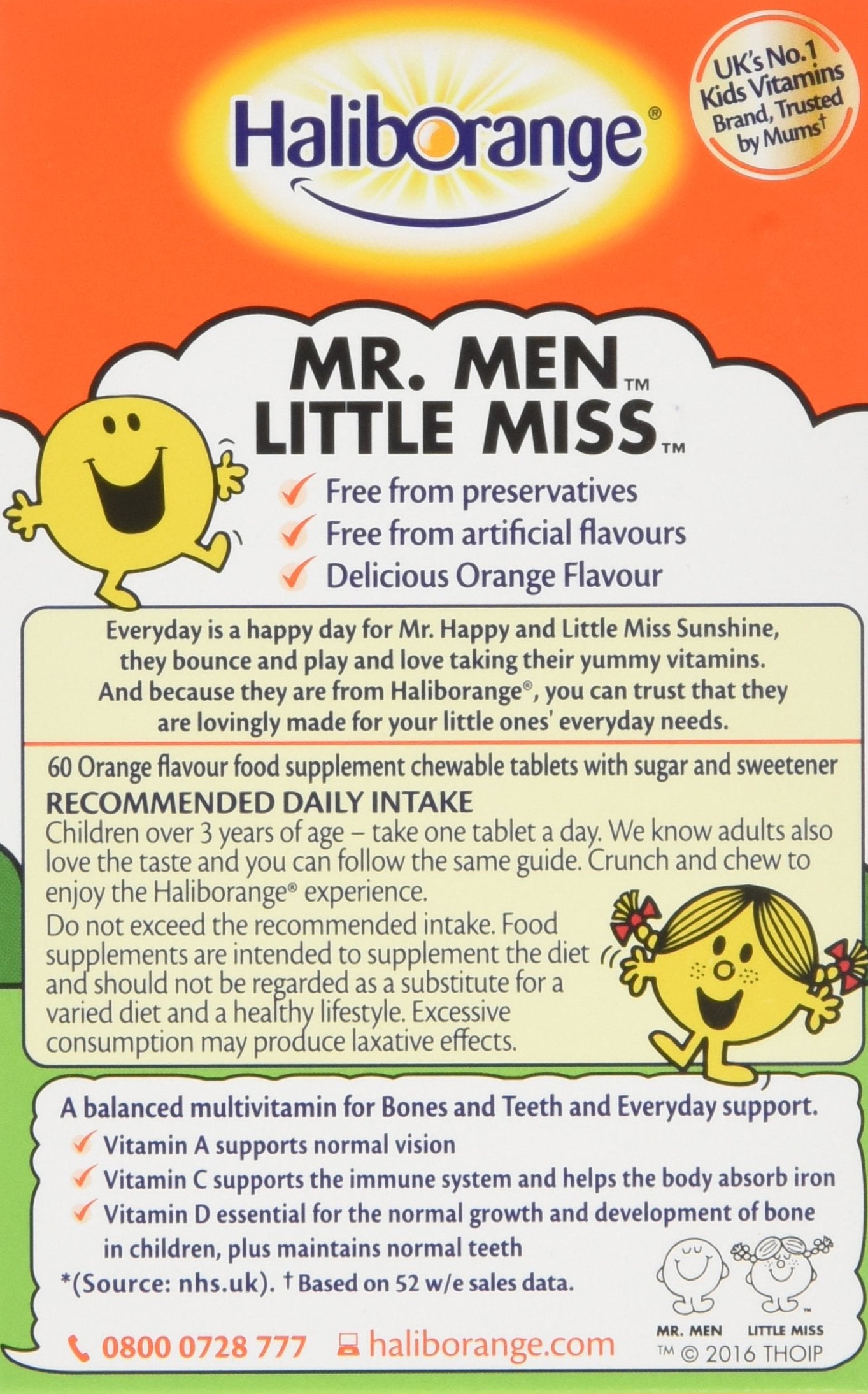 Haliborange Vitamins A C & D, 60 Orange Chewable Tablets