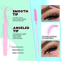 ALICE DIY Eyelash Extension Kit D Curl Fluffy Wispy Lash Clusters Individual Lashes Lash Extension Kit with Lash Bond and Seal Applicator Tool for Self Application at Home (80P-280Pcs-Mix10-16mm-0.07D)