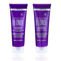 Argan Blonde No Yellow Purple Shampoo & Conditioner For Blonde, Grey & Highlighted Hair (250ml Duo) Silverising Shampoo With Argan Oil To Remove Yellow & Brassy Tones