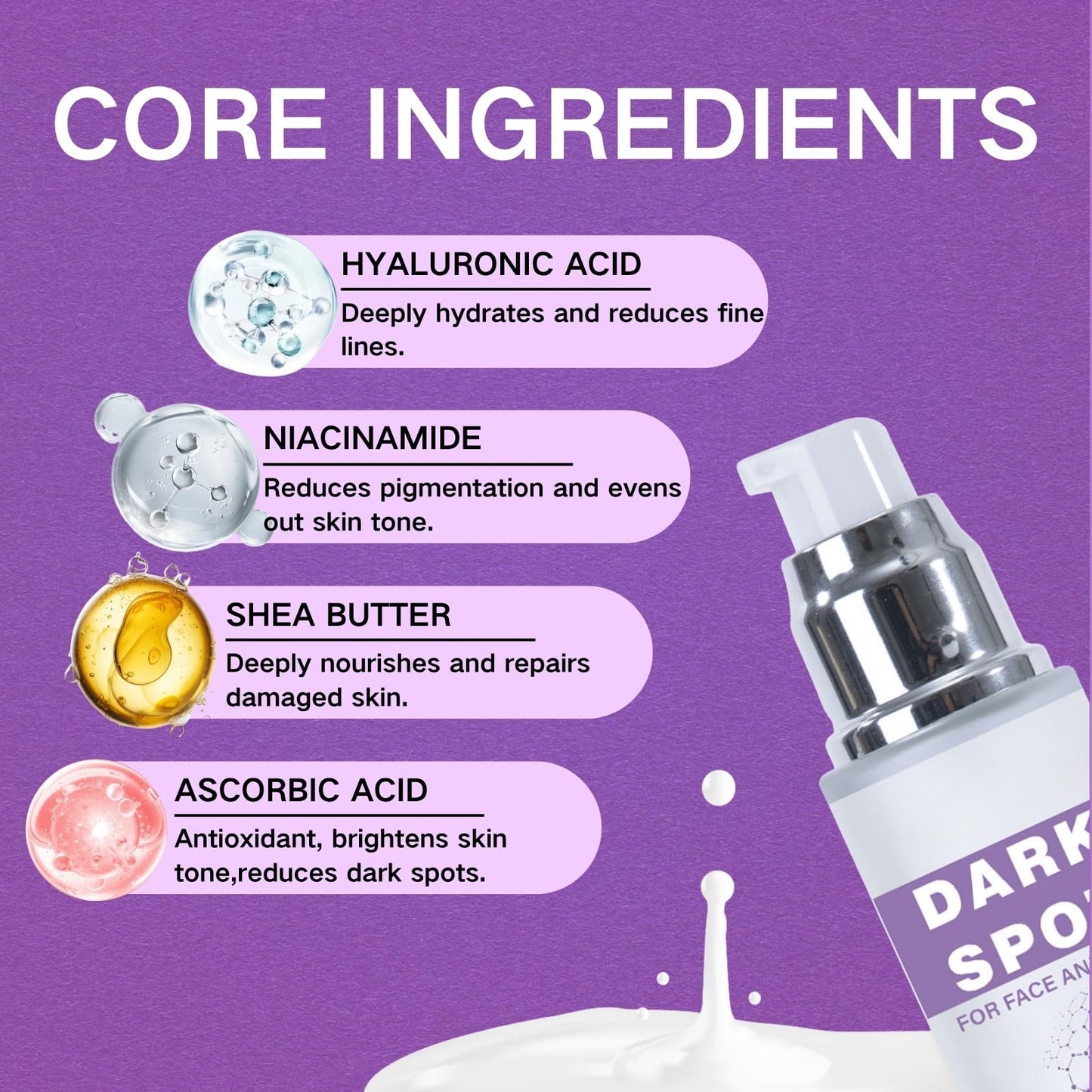 Cureluxe Dark Spot Remover for Face & Body - Melasma Treatment Cream with Niacinamide & Hyaluronic Acid, Pigmentation Removal Cream for Age Spots & Hyperpigmentation, Correcting Glow Serum, 50ml Moisturiser