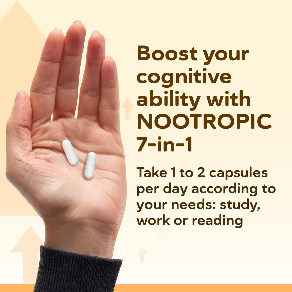 QSTA Nootropics Brain Supplement, Unique High Potency Cognitive Enhancer for Energy, Focus, Brain Function, Mental Alertness & Memory with Bacopa Monnieri, Ginkgo, Tyrosine, Theanine, Brain Vitamins