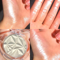 LYNTYAOU Highlighter Powder Makeup Palette, Face Highlighter Palette, Long Lasting Lightweight Shimmer Colors for Highlighting and Contouring, Diamond Shine Highlighter (Golden)