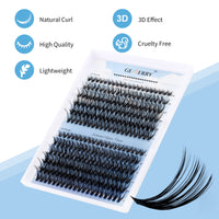 GEMERRY Cluster Lashes 240PCS Individual 0.07mm C Curl 30D+40D 8-16mm Mix Lash Ribbons Wide Stem Natural Look Eyelash Volume at Home Extensions(30D+40D-C-0.07-8-16mm)