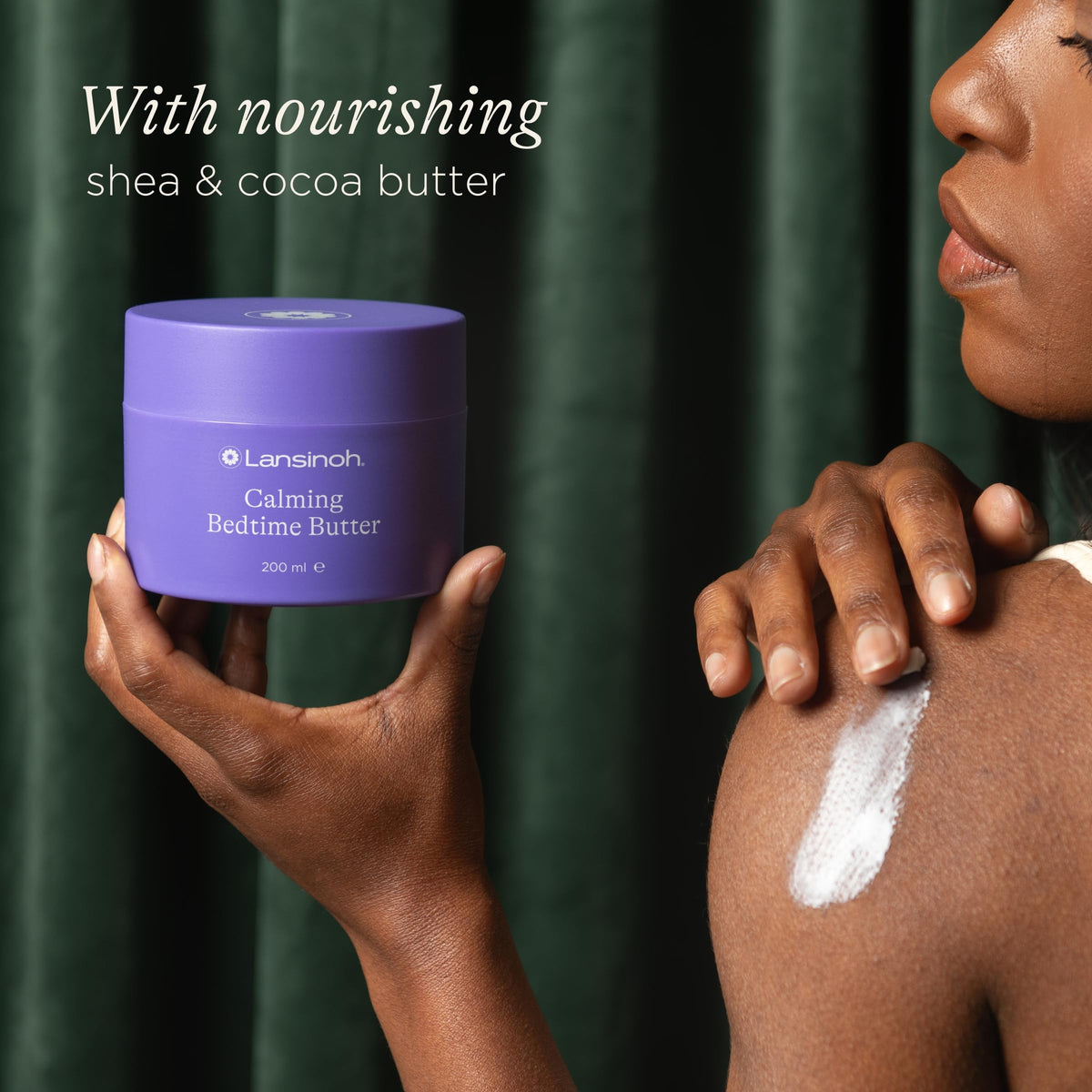Lansinoh Calming Bedtime Magnesium Butter for Pregnancy & Postpartum - Cocoa & Shea Butter infused with Lavender & Chamomile scents - Hydrating & Absorbs quickly - Restless leg syndrome relief