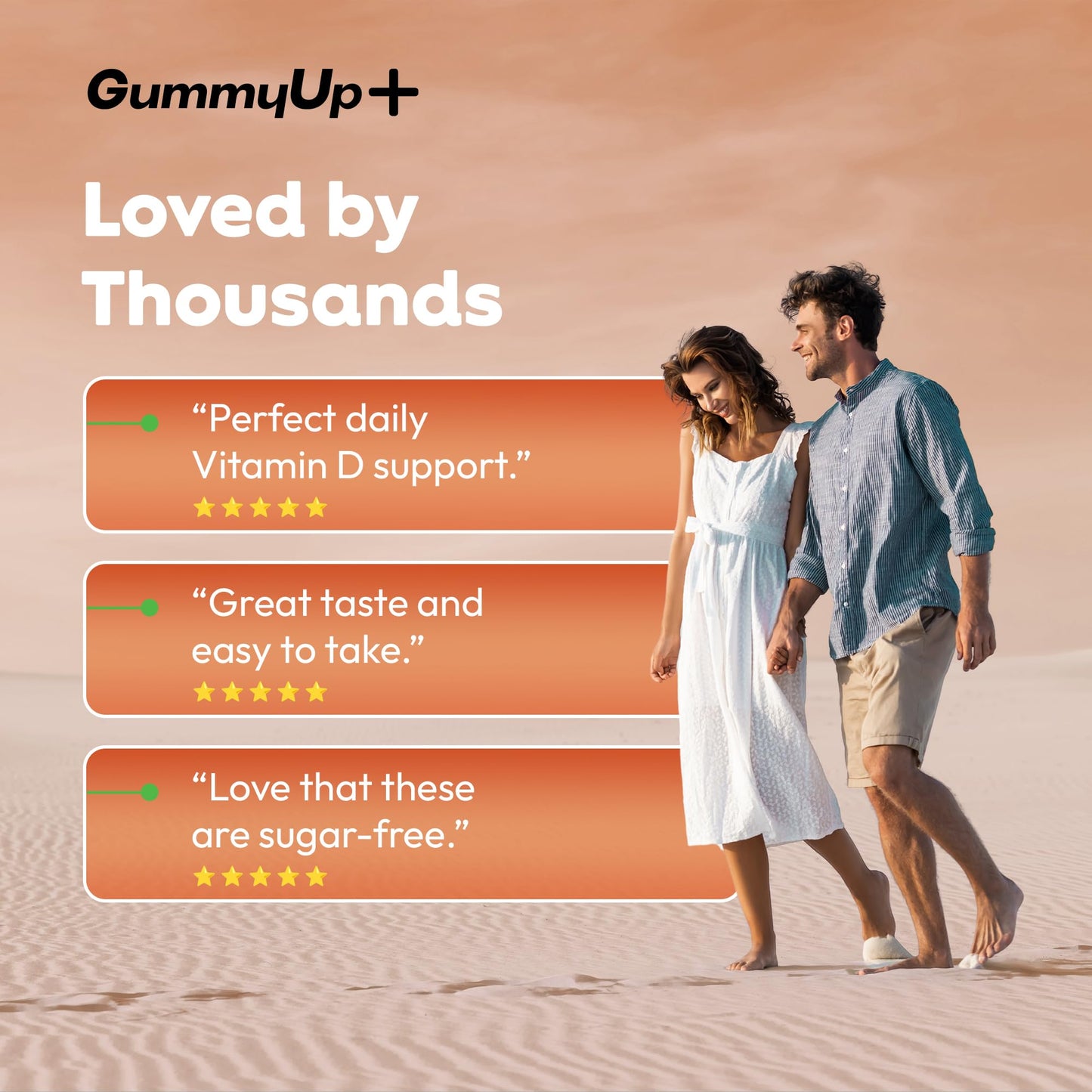 GummyUP+ Sunshine D3 + K2 MK-7 Immunity Gummies | Sugar-Free | 2-Month Supply | with Calcium | 5000 IU Vitamin D3 | Vegetarian | GummyUp+